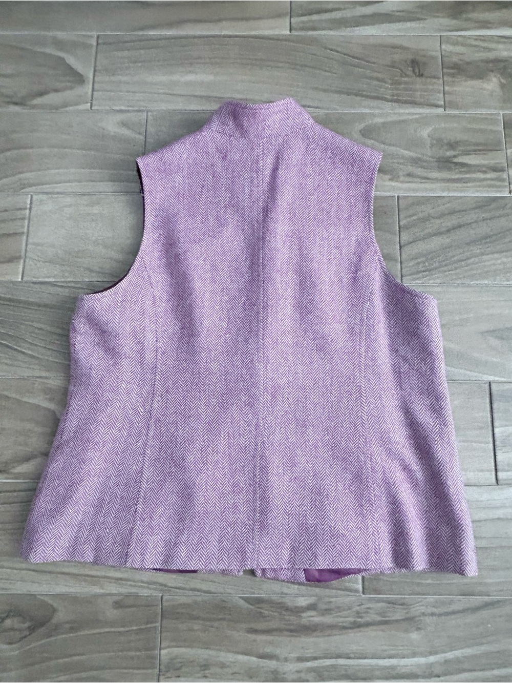 Coldwater Creek Wool Blend Lilac Zip-Front Sleeveless Vest | Size W20 - Picture 4 of 5